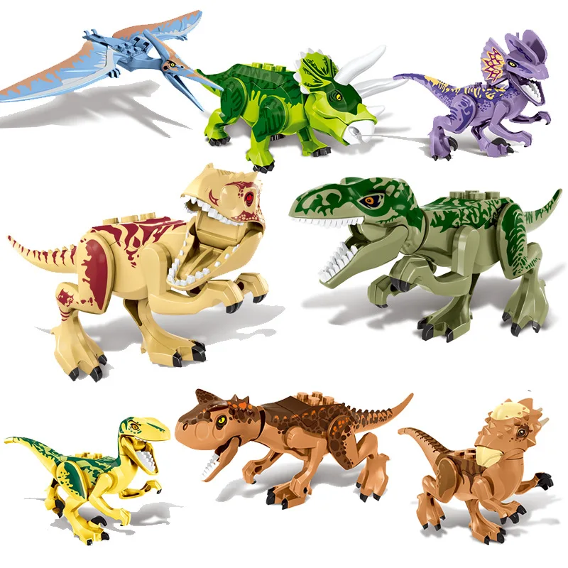 

Jurassic Action Figure Dinosaurs World Velociraptor Tyrannosaurs Rex Pterosauria Building Blocks Toys for Children ZM307