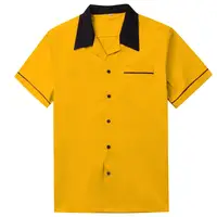 

Latest Cotton Shirt Designs Yellow Button Down Collar Pocket Sport Clothing For Men