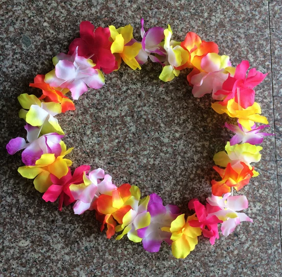 Customized Hawaiian Lei Necklace Artificial Flower Fabric Hawaii Leis