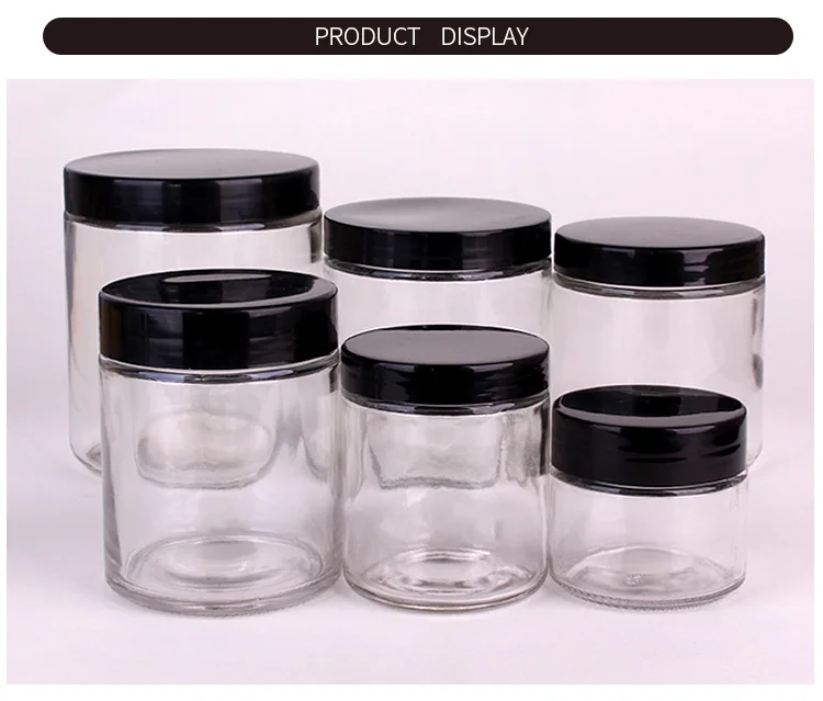 1oz 3oz 6 oz 12 oz 16oz 26oz Glass Jar with Lids Food Storage Jar