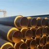 prefabricated directly buried insulating black pipes and fittings with polyurethane foamed plastics and high density pe casing