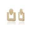 Cross-border Hollow Square Earrings in Europe and America Simple linen geometry gold earrings platinum earrings