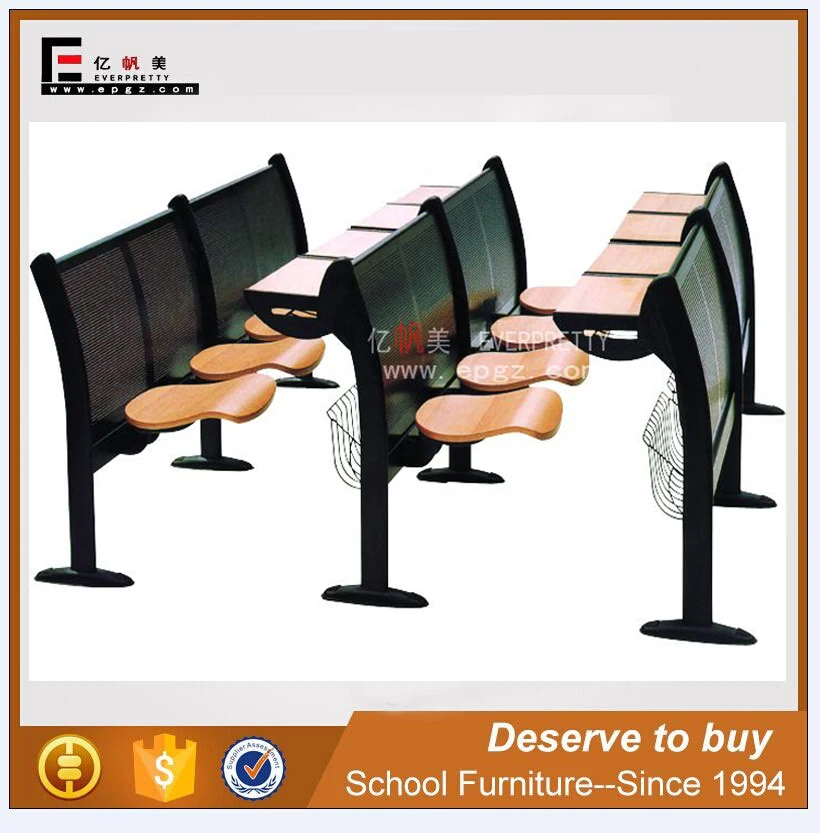 Modern Folding Table Chairs For College Classroom Lecture Hall Wooden