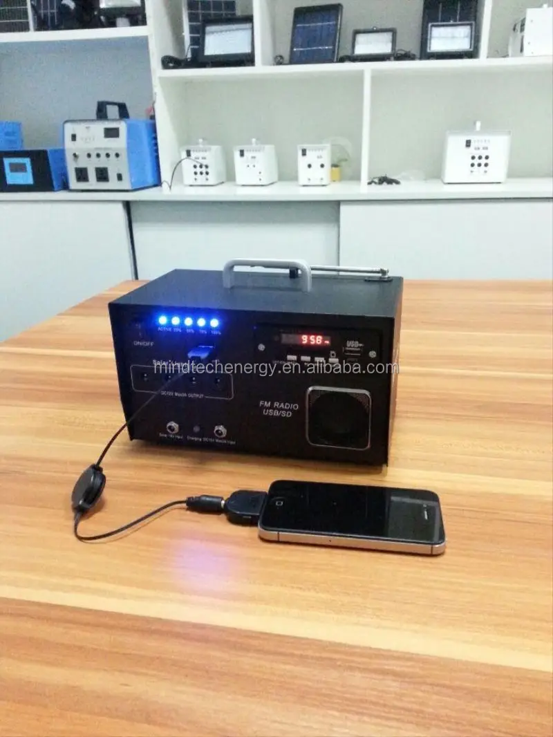 DC 12v 10w mini solar power kit system with FM radio bluetooth