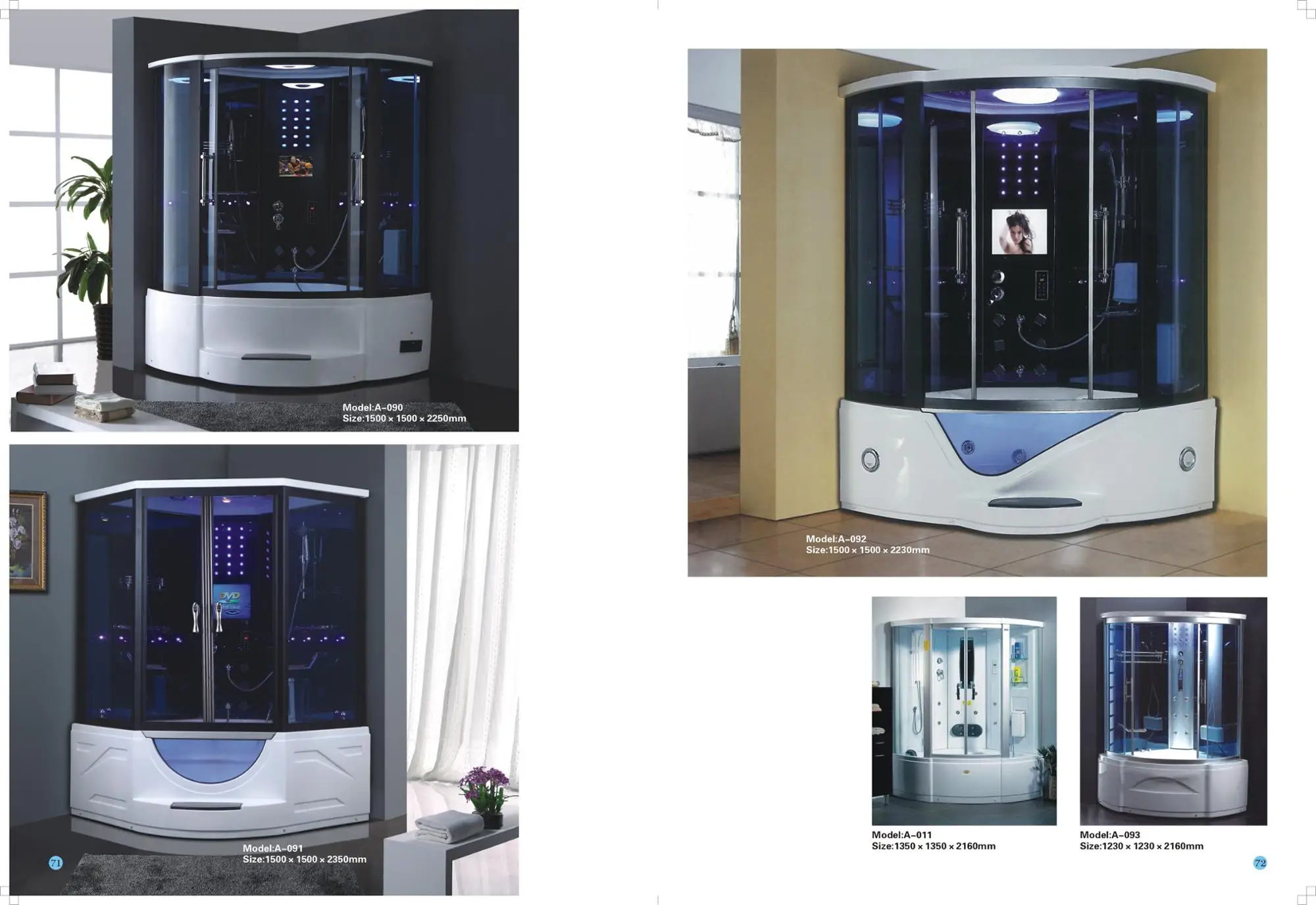 Bathroom sanitary equipment modern steam shower room with bathtub