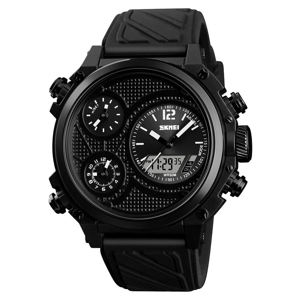 

SKMEI 1359 custom logo watches wholesale jam tangan pria 5atm water resistant quartz watch digital wristwatch, 3 colors