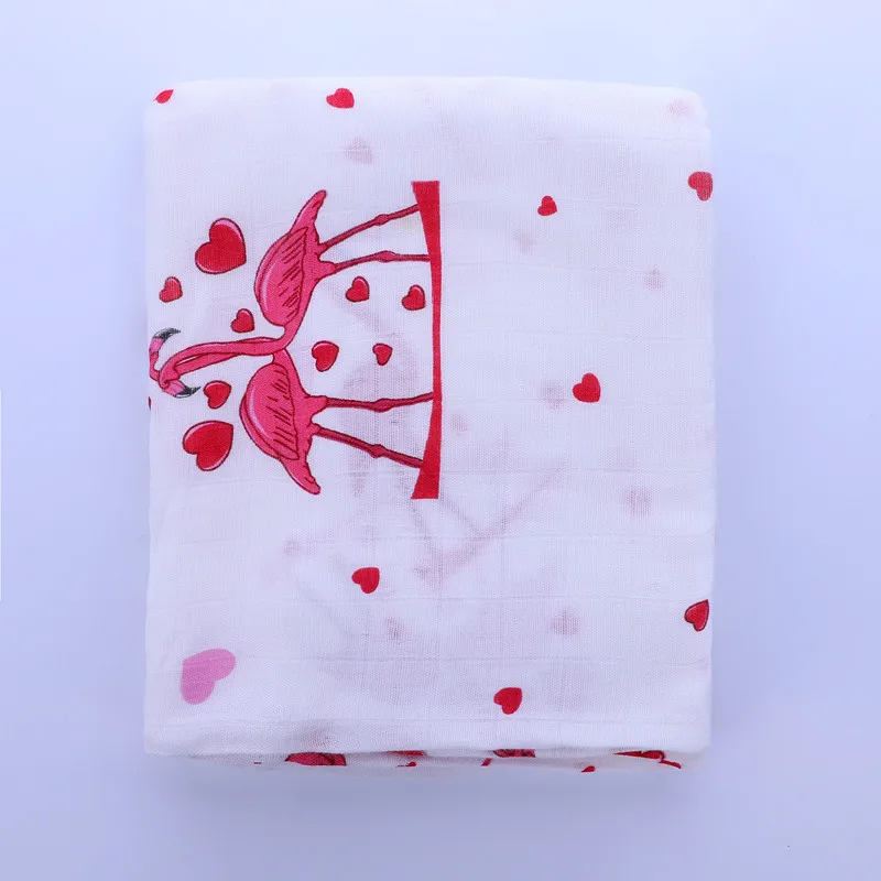 Wholesale 100% Organic Cotton Printed Newborn Fabric Wrap Blanket 47*47 Baby Nursery Muslin Swaddle