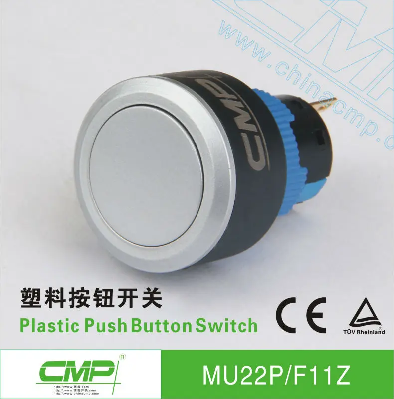 CMP mount hole 22mm waterproof plastic led illuminated switch with power symbol