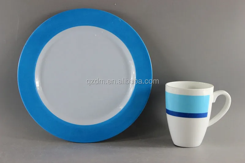 Dot Print Melamine Dinner Plate And Drinking Cup
