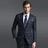 Filate 95%wool 5%cashmere notch Lapel two buttons blue/green checks top brand coat pant men suit