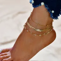 

wholesale fashion gold plated anklets jewellery fancy copper diamond chain ankle bracelet women beach anklet