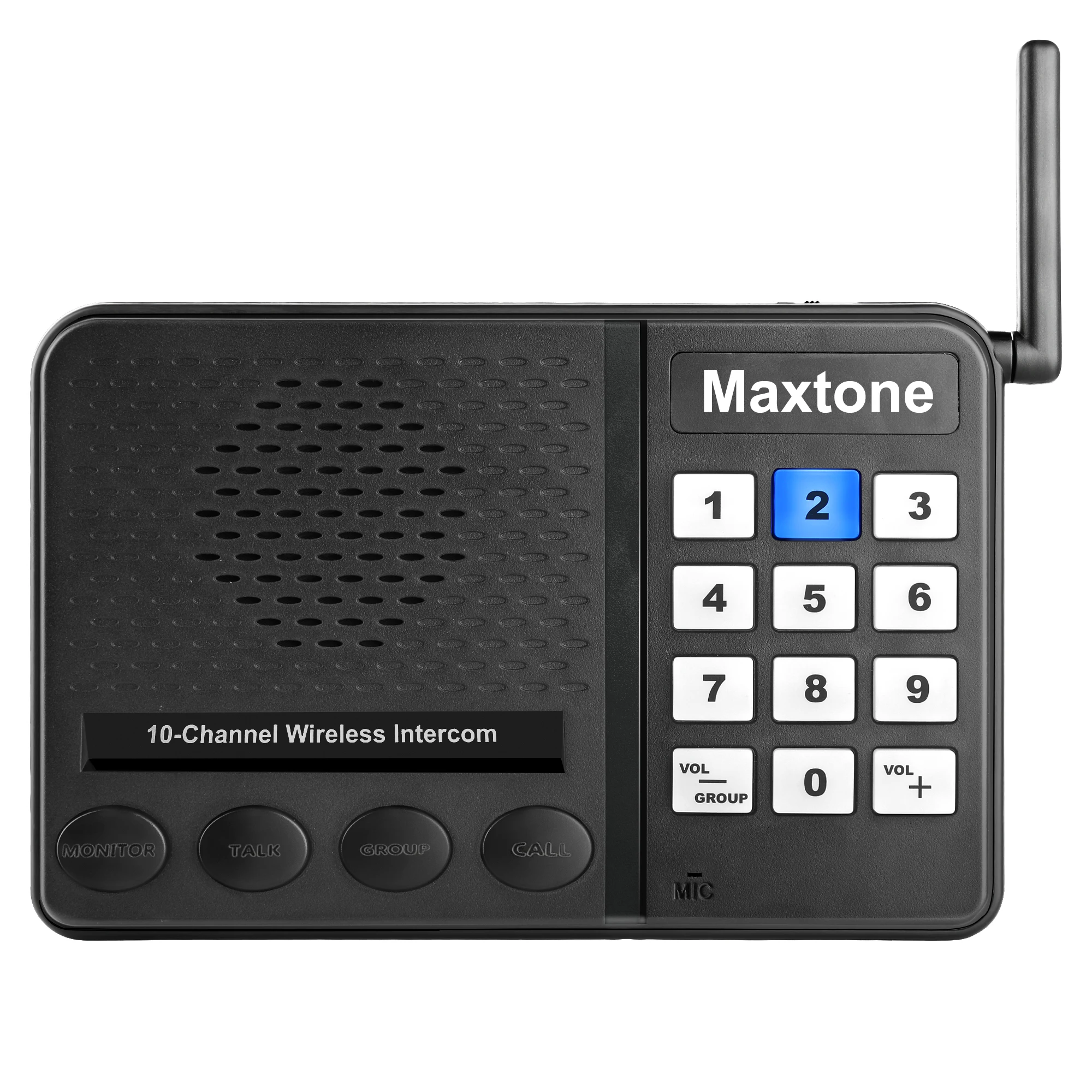 

Multi Channel Wireless intercom system 10 channel wireless intercom for home or office,Baby elderly monitor, Black