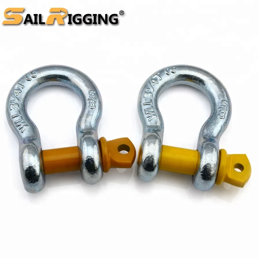 
U.S. Type Galvanized Carbon Steel Screw Pin Shackle Drop Forged Anchor Bow Omega 3/4 Shackle 