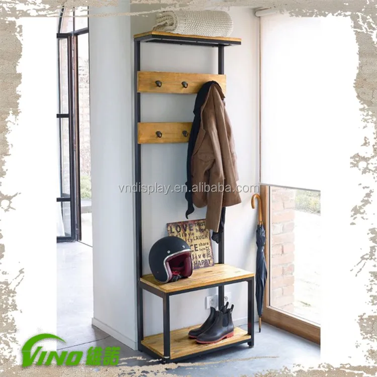 Rustic Tiers Wood Functional Cloth Display Shabby Chic Stand Rustic Tiers Wood Functional Cloth Display Shabby Chic Stand Hanging Hat Holder With