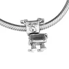2019 New 925 Sterling Silver Jewelry Bobby Bot Charm White Enamel Robot Dog Pendant for DIY Bracelet Jewelry Wholesales