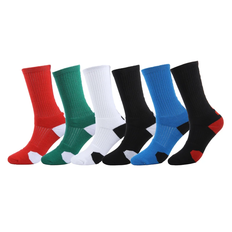 

Wholesale fine stitching running football knee high sports sock 8044 blend Knitted men socks, 7 colors