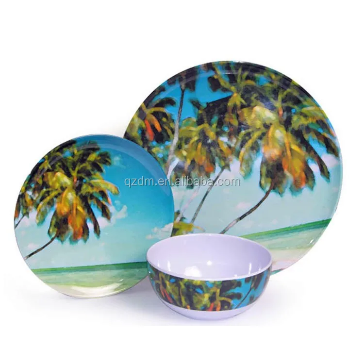 High Quality Melamine Dinner Ware Set Of 3pcs Big/Small Plate And Bowl Set