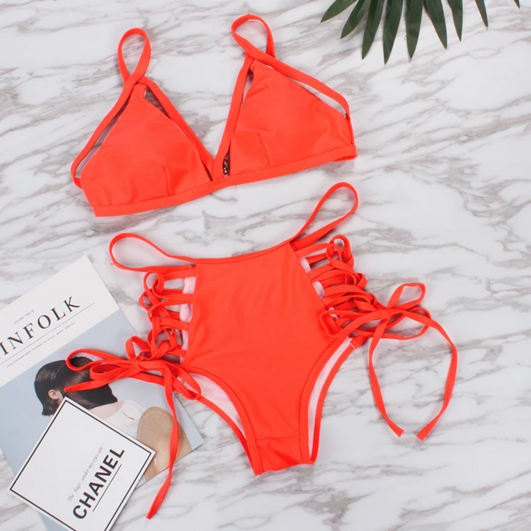 

swimwear women sexy lady bandage wholesale super micro thin shoulder strap fashion strappy bikini, Customized color