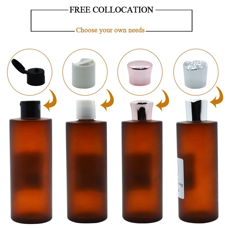pet frosted potion essential oil amber plastic bottle 10ml 30ml 100ml 150ml 200ml with unique sliver screw cap