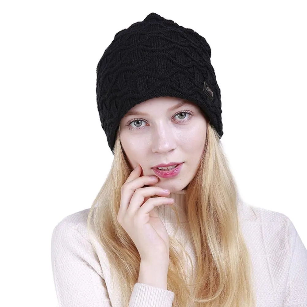 Frost Hats Winter Hat for Women Slouchy Beanie Hat Knitted Crystal Winter Hat M-80