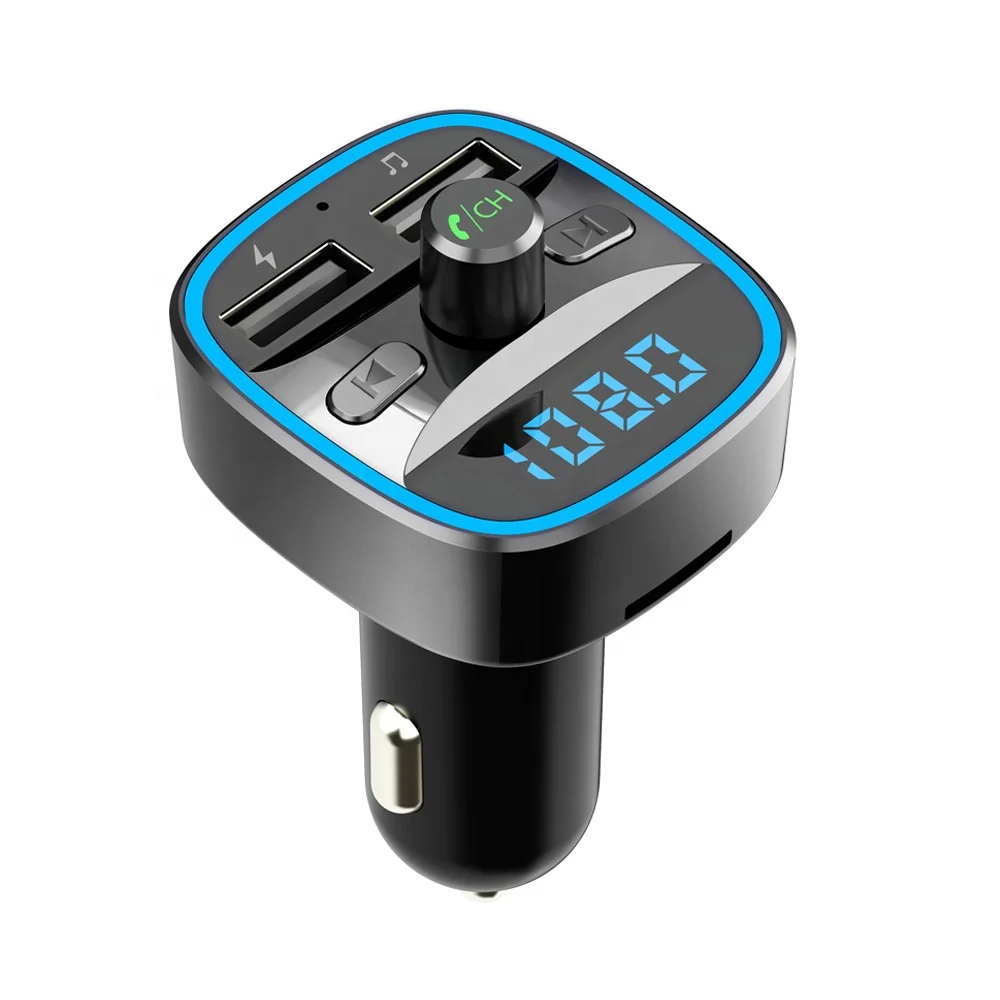 AGETUNR T25 Bluetooth V5.0 mp3 player screen fm transmitter with display car voltage hands-free call stereo player