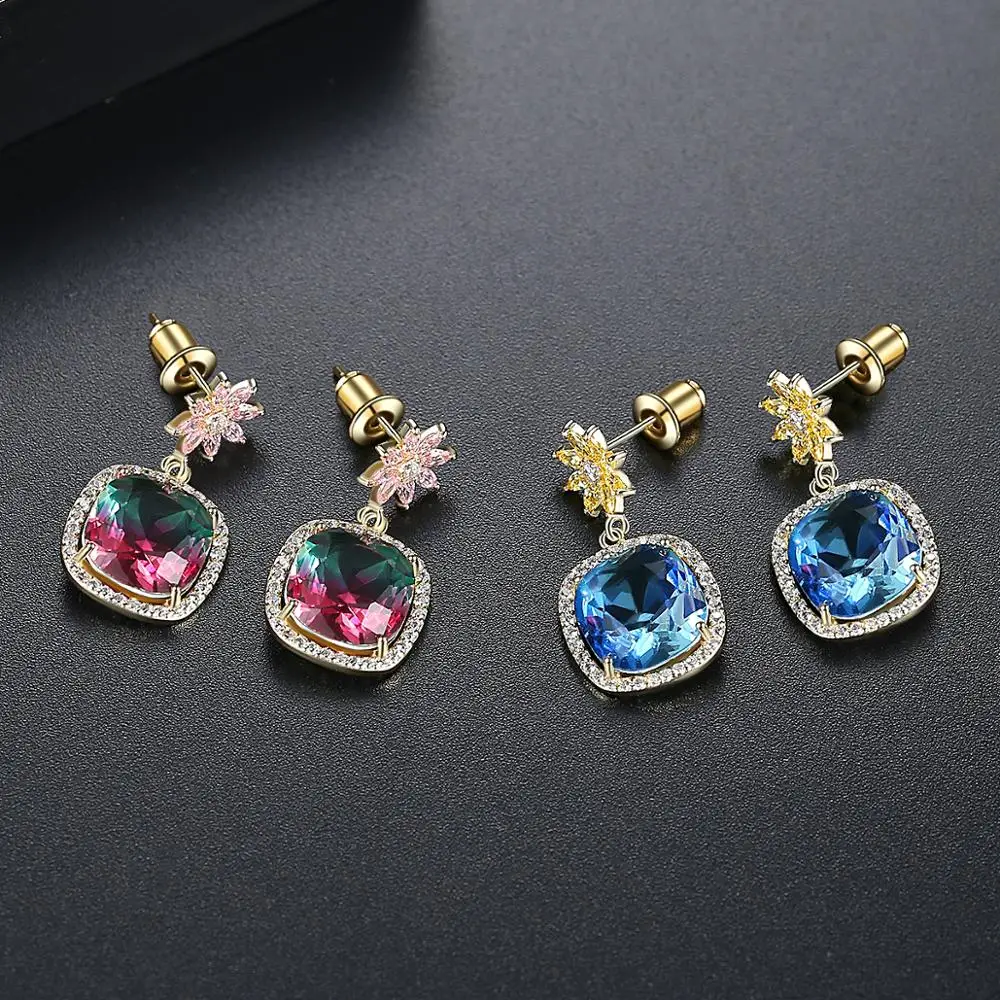 

LUOTEEMI Brazilian New Material Tourmaline Custom Fashion Earrings Brazil Hot Sale Earring