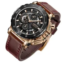 

BREAK 5690 Chronograph Casual Watch Men Luxury Brand Quartz Military Sport Watch Genuine Leather Men's Wristwatch