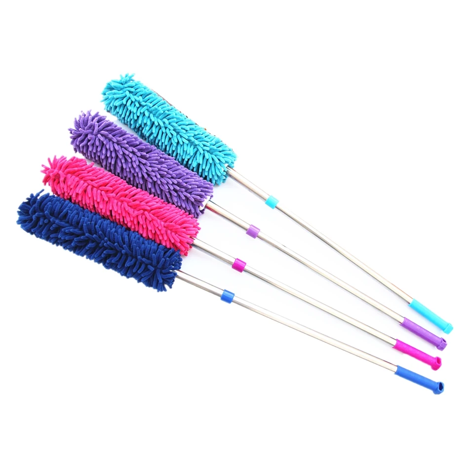 

Long Handle Telescopic Extendable Microfiber Chenille Hand Duster for Wholesale, Blue;rose red;orange;green(or customed)