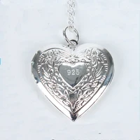 

DIY Custom Silver Zinc Alloy Folderbale Blank Sublimation Blanks Heart Locket Pendant Necklace