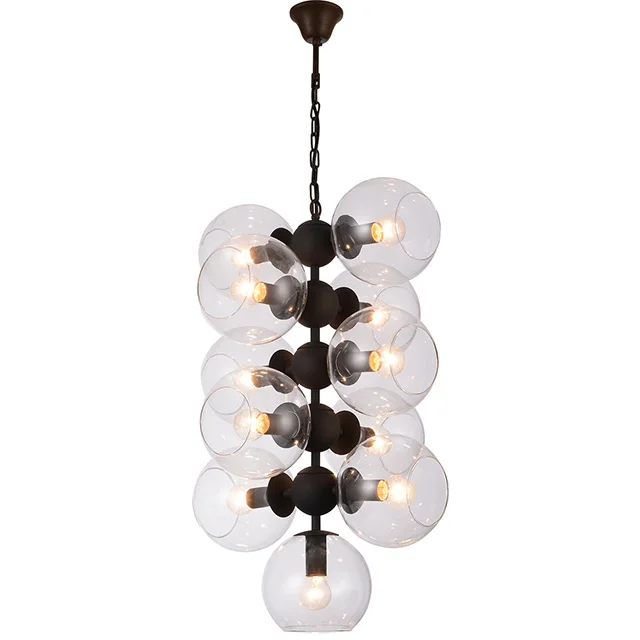 High Quality Fashion Hand Blown northern europe and Glass Ball Lighting Bedroom Pendant Lights Chandelier