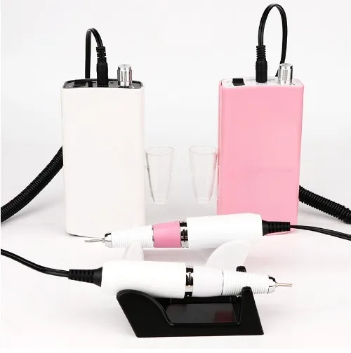 

Nail Polishing Machine Carving Portable Rechargeable nail drill 801 Pink and White