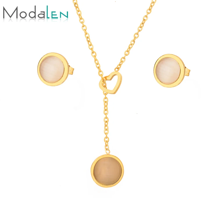 

Modalen Choker Necklace Set Fashion Korean Jewellery Body Opal Jewelry