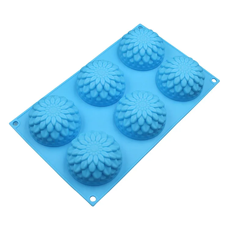 

Amazon Hot Sale 2021 Cake DIY Baking Tool Silicone 6 Holes Flowers Shape Ice Chocolate Candy Decoration Mousse Molds Muffin Tray, Customized color