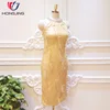 top Quality Feather patch tassel Halter Skirt round neck sleeveless party night dress Sexy Dress For Wedding