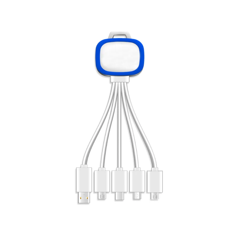 

Promotional gifts, Factory direct color LED TPE 5 in 1 4 head multi-usb charging cable, N/a