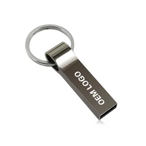 Sleek Metal USB Flash Drive with Chain