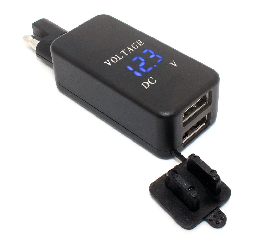 12v Motorcycle Portable Quick Disconnect Sae Connector To Usb Adapter Dual Usb Power Plug & Blue