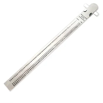 [MEASPRO]15cm Handy Stainless Steel Pocket Ruler/Rule with inch and metric graduation