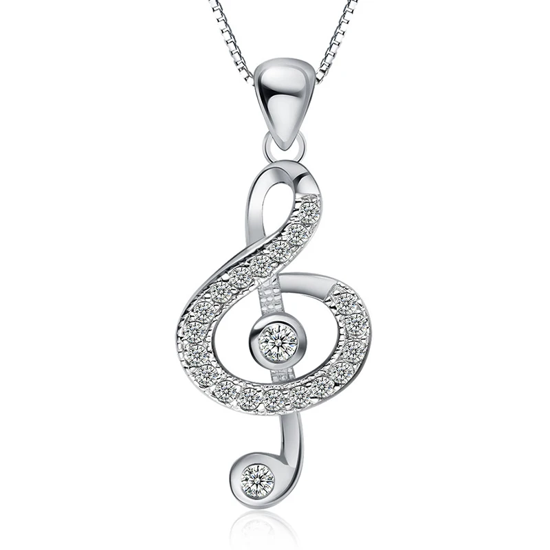 

Yiwu cheap wholesale fashion jewelry zircon music note 925 silver pendant