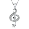Yiwu cheap wholesale fashion jewelry zircon music note 925 silver pendant