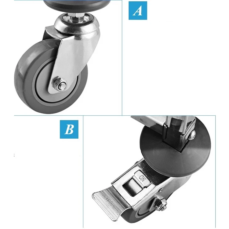 Hotel Rock Trolley Restaurant Equipment Stainless Steel Stainless Steel Pan Trolley