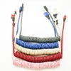 hotsales braided nylon data cable spring coiled retractable micro usb charging data cable over 2A