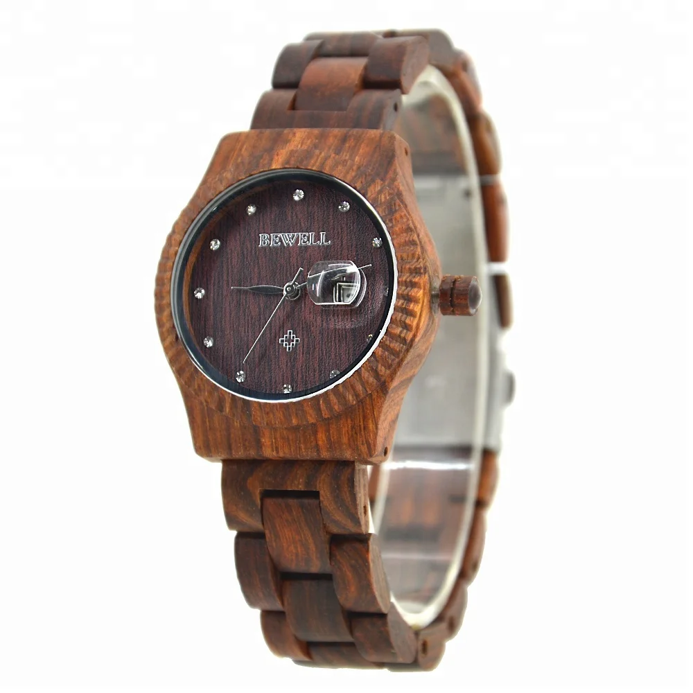 

Unique Slim Stone Dial Singapore Movement Wood Quartz Watch