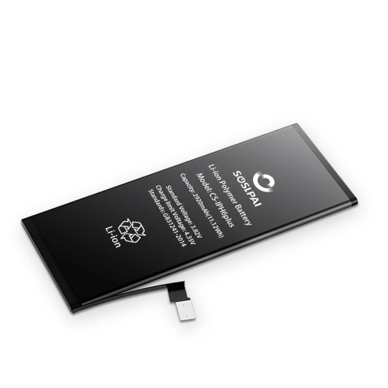 

High capacity portable 3.82v-4.35v 2920mAh Li-polymer mobile phone battery for iphone 6plus, N/a