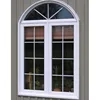 Chinese high level double glazed arch upvc windows with gril Foshan factory