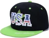 Wholesale big 3d USA american flat embroidery qualified mens caps