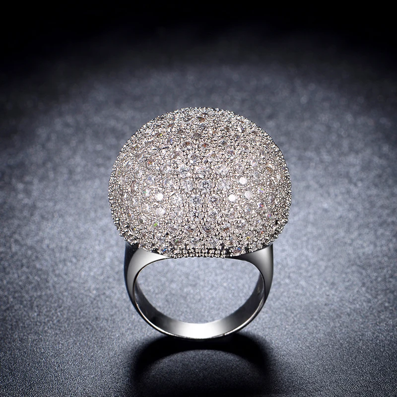 mytys 手工婚礼首饰白金立方氧化锆戒指 r1048