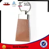 leather & metal keychain / oval brown leather key holder / fashion car logo leather key ring