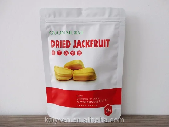 Matt Finish Zip Lock Laminated Foil Standing Pouch For Dried Jackfruits