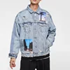 Newest digital print jacket high quality washed printed denim jacket with rips 100%cotton jeans jacket with custom logo printing
